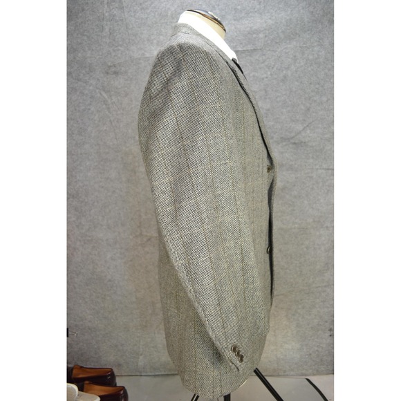 Lubiam 1911 Cashmere Mens 44L Blazer Gray Check Wool Italy Sport Coat Luxury LBM - Picture 3 of 16